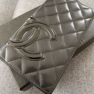 Auth. CHANEL CAMBON (pink interior) Bi-fold